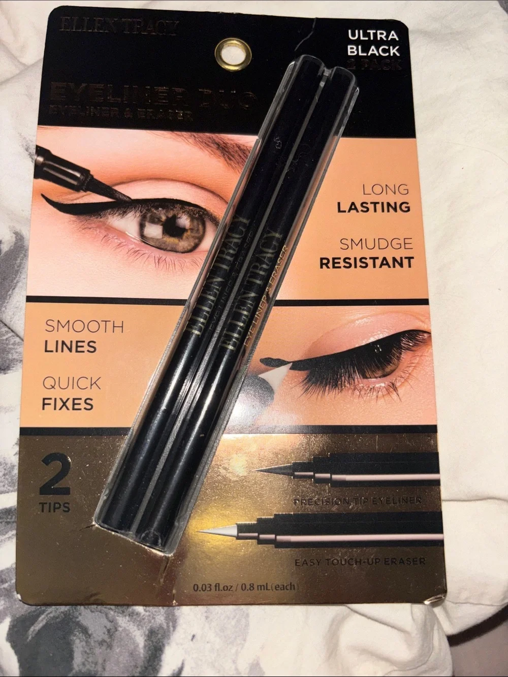 Ellen Tracy Ultra Black Dual Eyeliner Pens - Black